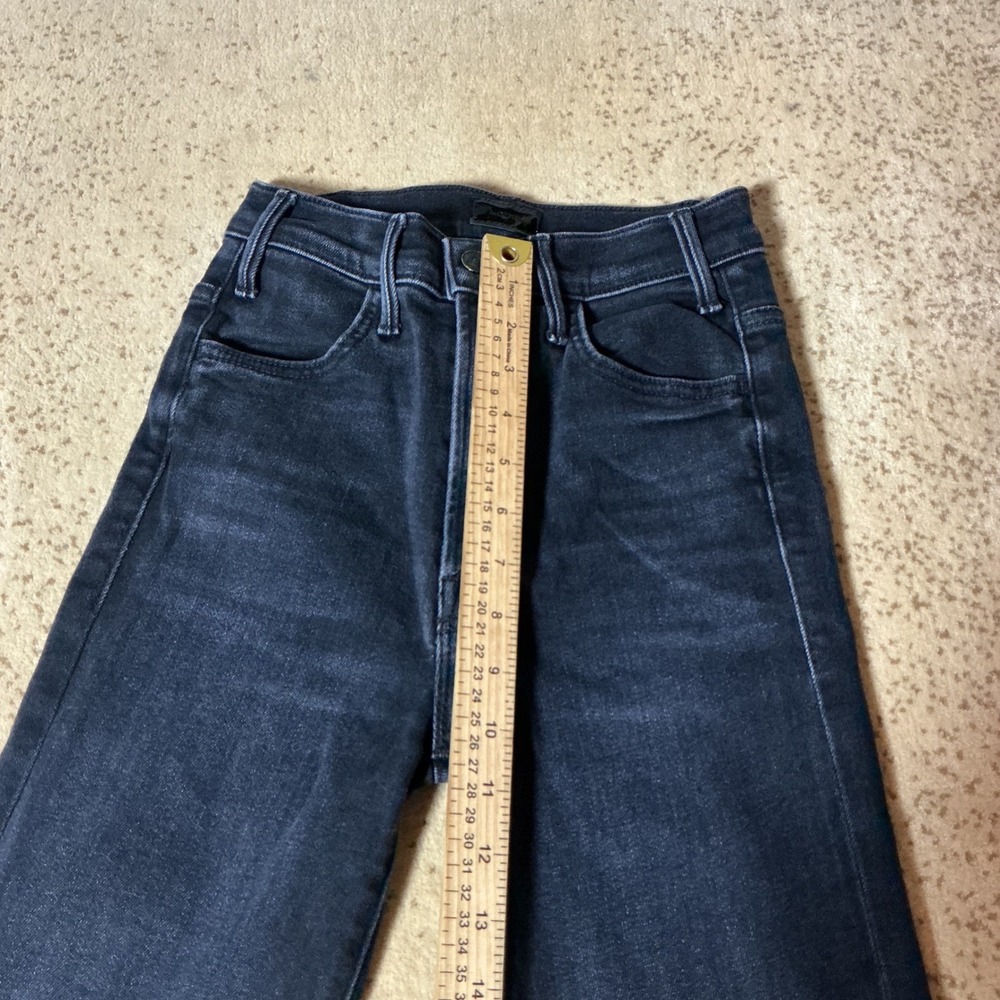 MOTHER The Hustler Ankle Fray Jeans Encounters At Night Black 1117-966 Size 23 - Picture 5 of 7